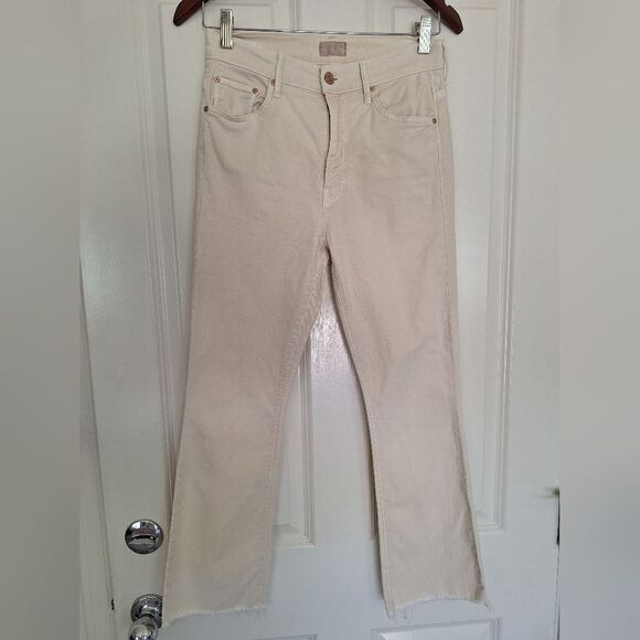 Mother The Insider Ankle Fray Jeans Women's 27 Ivory Cream - Picture 1 of 10
